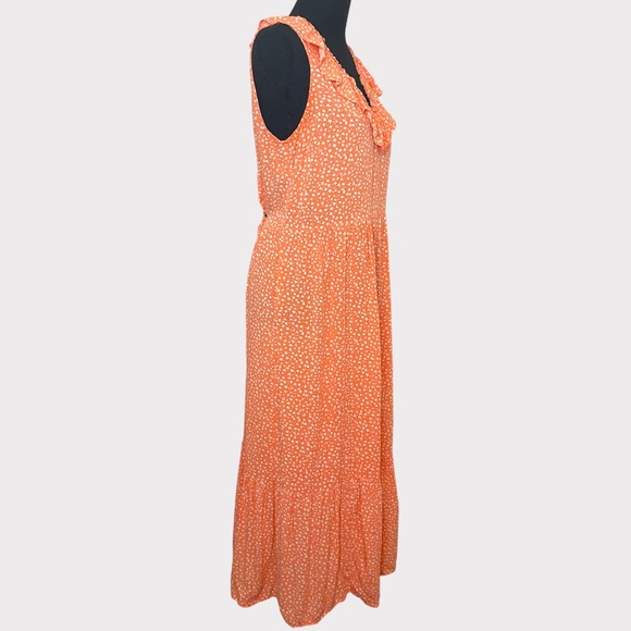 Old Navy - Floral Ruffled V-Neck Sundress - Orange/White - Size M - Picture 2 of 7